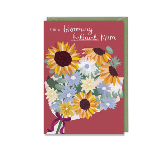 Blooming Brilliant Mum Greeting Card  Luxury Birthday or Mother's Day Greeting Card for Mum Mother Mummy