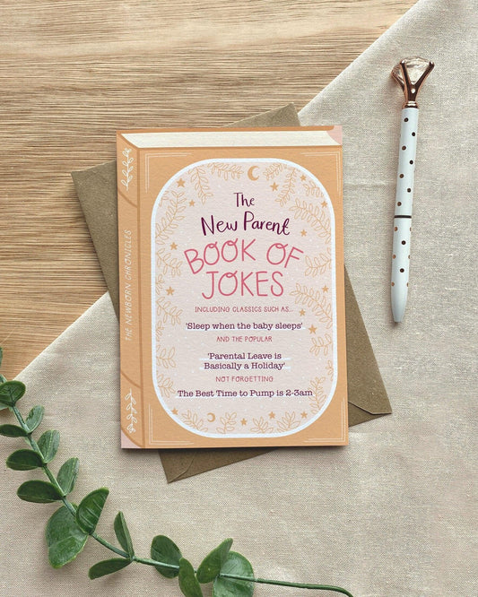 New Parent Book of Jokes  Luxury Baby Book Greeting Card