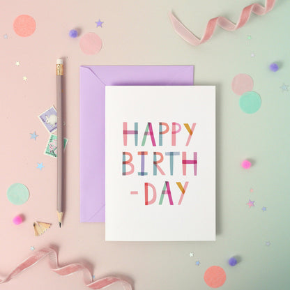 Happy Birthday  Birthday Luxury Foiled Rainbow Greeting Card